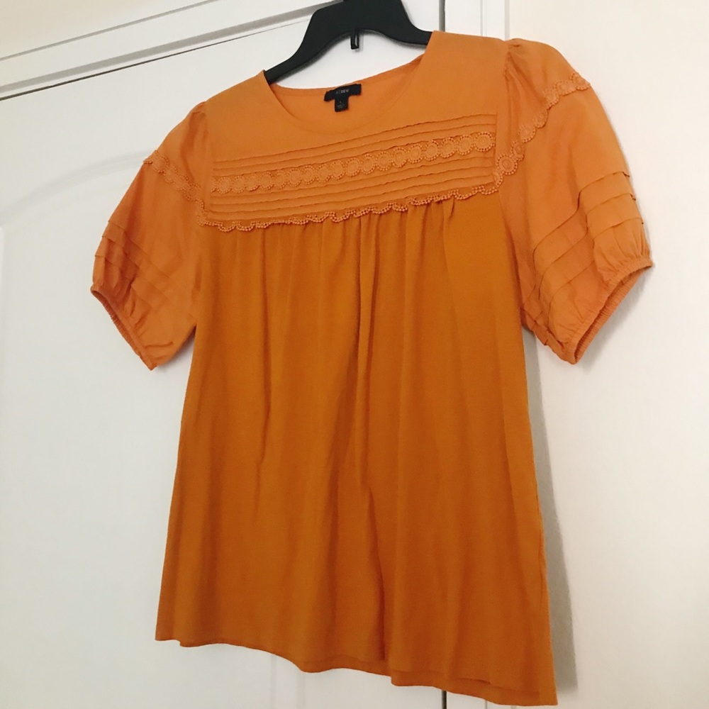 Detailed J Crew Puff Sleeve Top